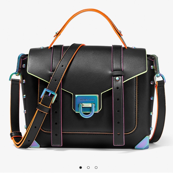 Manhattan Medium Contrast-Trim Leather Satchel 
By MICHAEL KORS - Picture 15 of 15